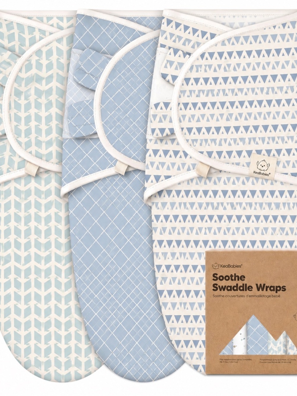 🐻 KEABABIES 3 PACK SWADDLE WRAP SET